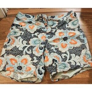 Men's Patagonia Swim Trunks Board Shorts Size 36x9 Floral Hibiscus Nylon